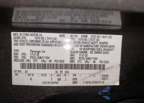 2014 Ford C-Max Hybrid Sel from USA, damaged, VIN 1FADP5BU2EL504507